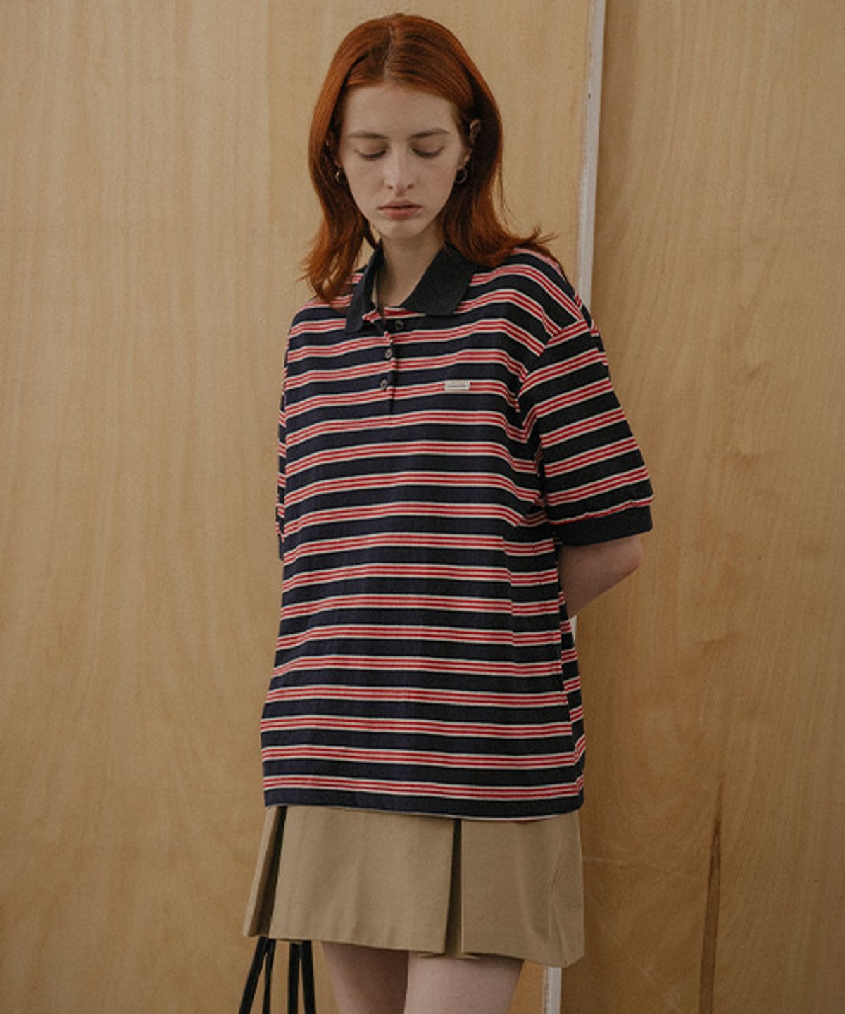 노운베러(KNOWNBETTER) Multi stripe collar T-shirt_Red