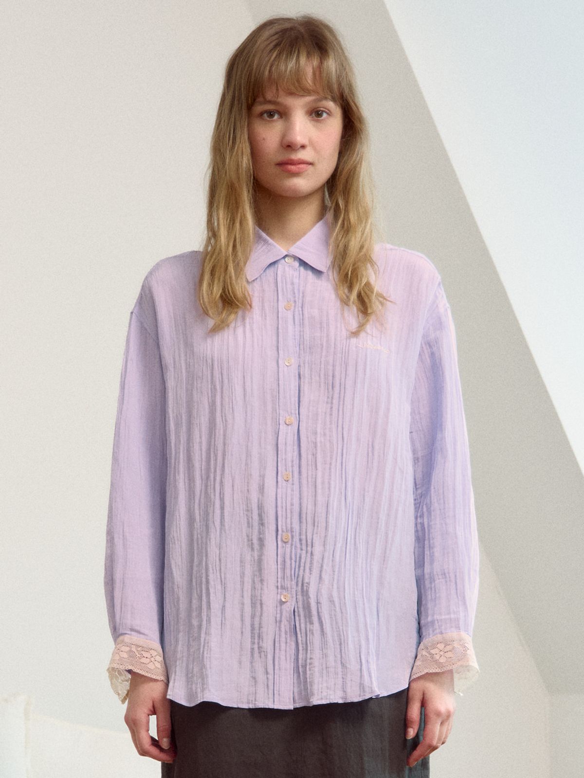 시엔느(SIENNE) Sonya Lace Shirts (Lavender)
