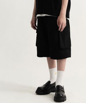 버뮤다 카고 하프 스웻 팬츠(블랙)