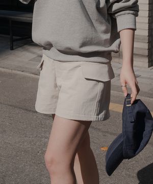 카고 포켓 베이직 반바지_라이트베이지