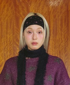 플라워 헤어 밴드_블랙