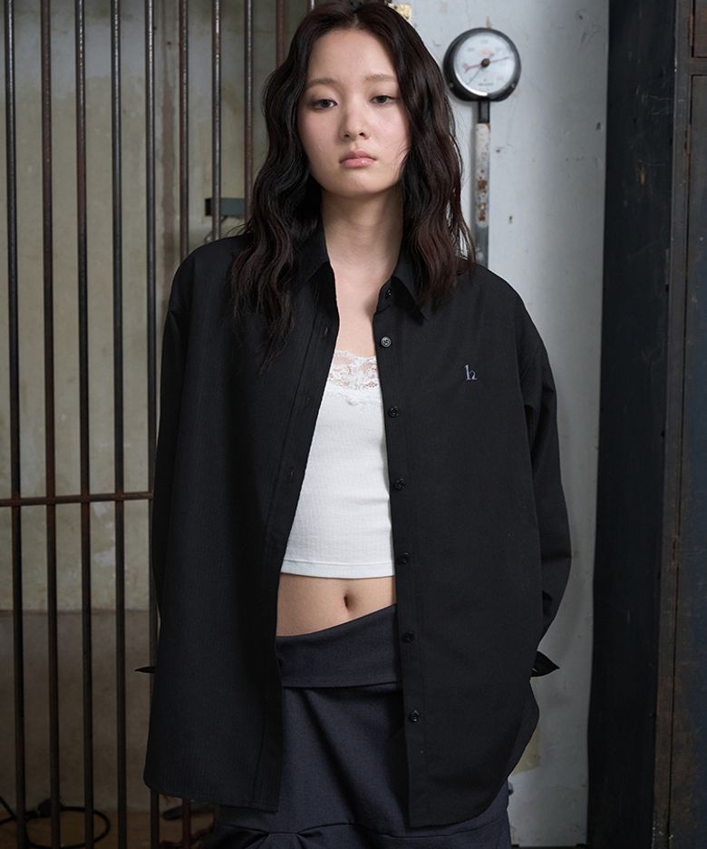 호르노 오버핏 셔츠 [블랙ST]