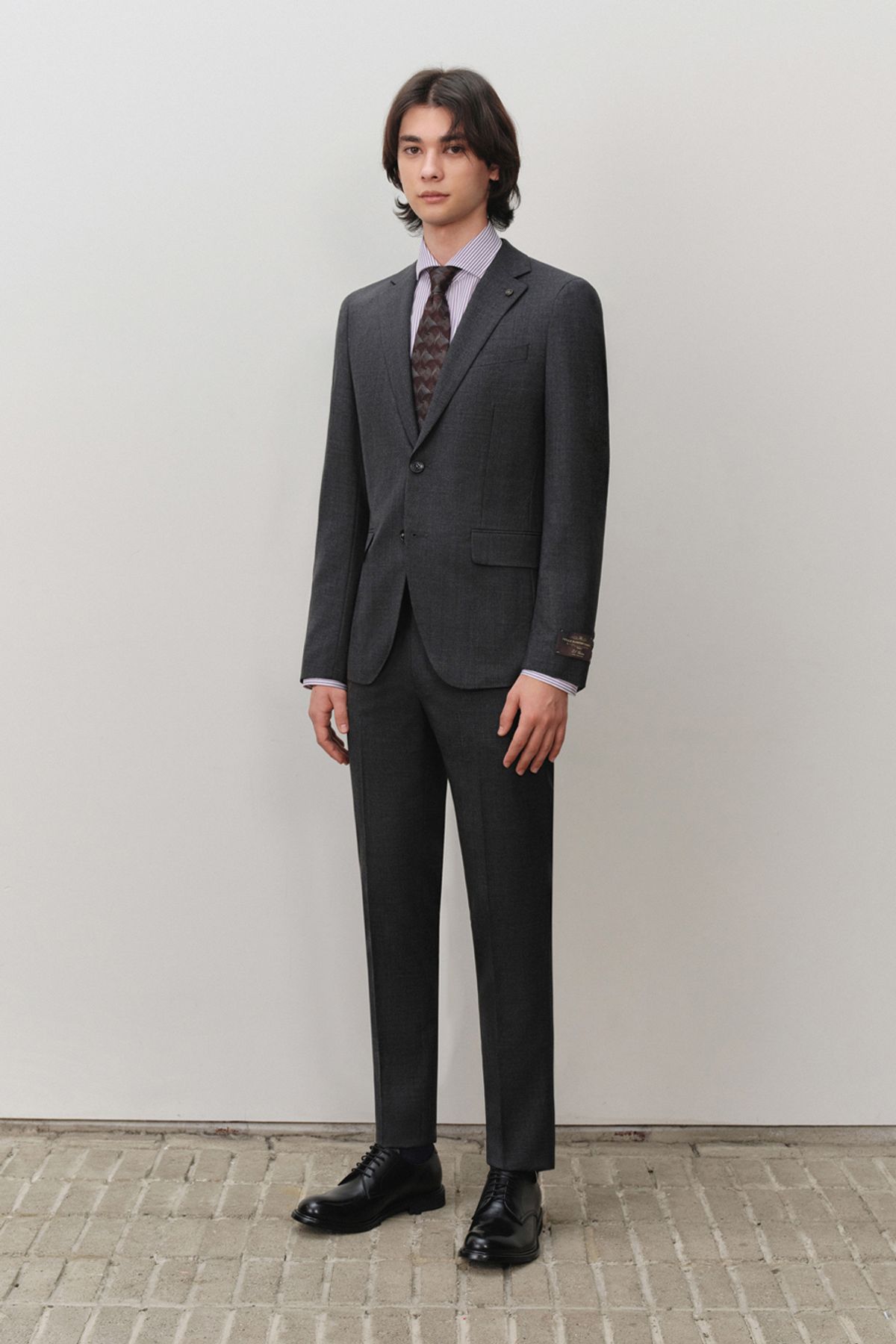 본(BON) [Perfect Suit] CANONICO 울 100 카미치아 수트 그레이 BNESJA012GY_BNESPA112GY