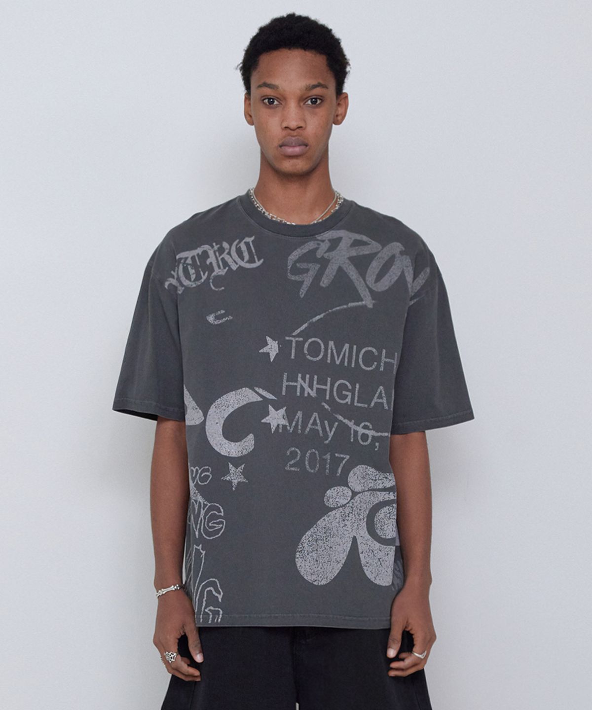 리트리버클럽(RETRIEVER CLUB) MULTI LOGO TEE [PIGMENT BLACK]