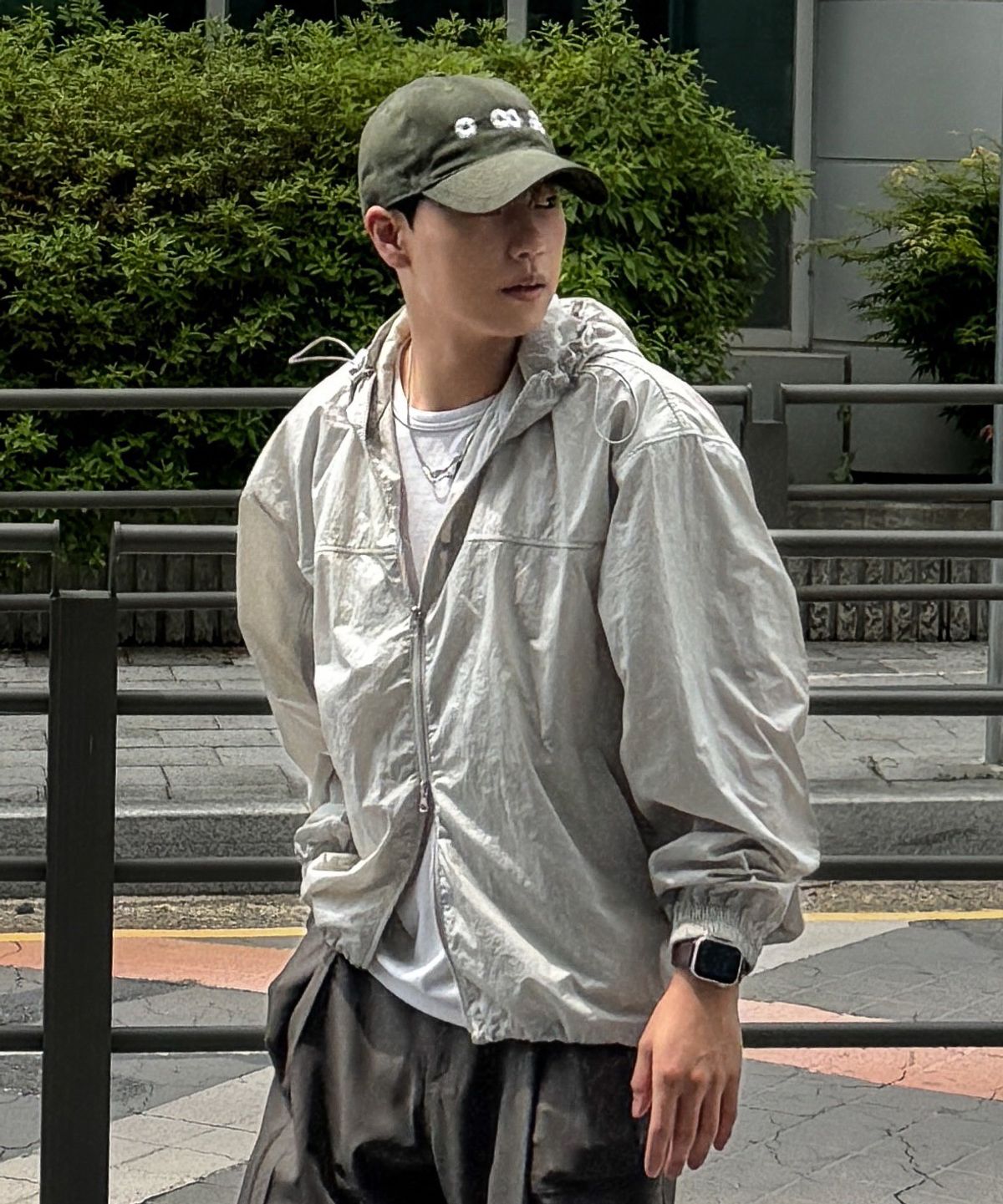 바네사(VANESSA) 나일론 후드 윈드브레이커 자켓_라이트그레이