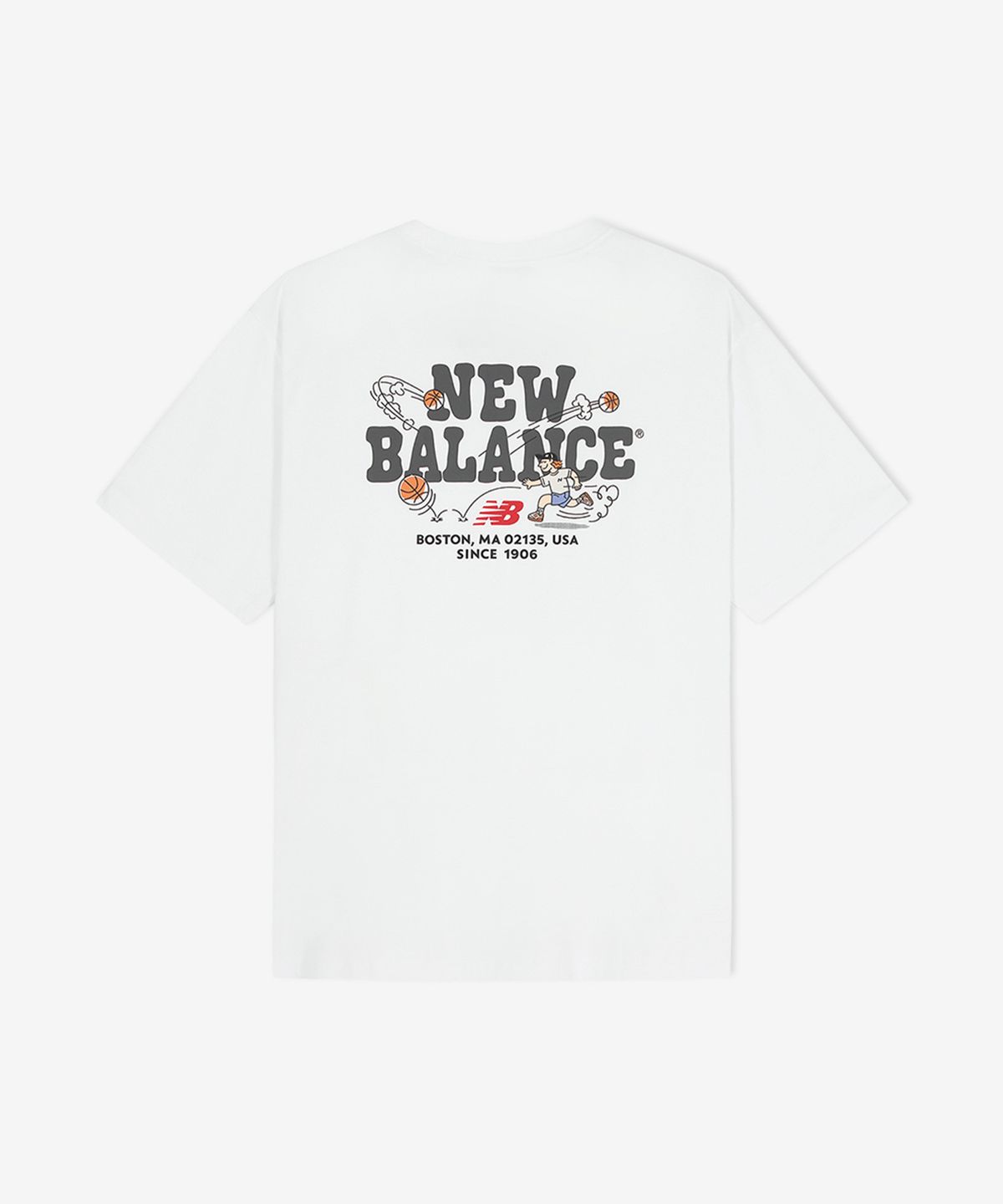 뉴발란스(NEW BALANCE) NBNEGCO205 / UNI NB BOY 바스켓볼 레터링 반팔티 (WHITE)