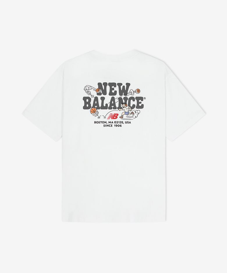 NBNEGCO205 / UNI NB BOY 바스켓볼 레터링 반팔티 (WHITE)