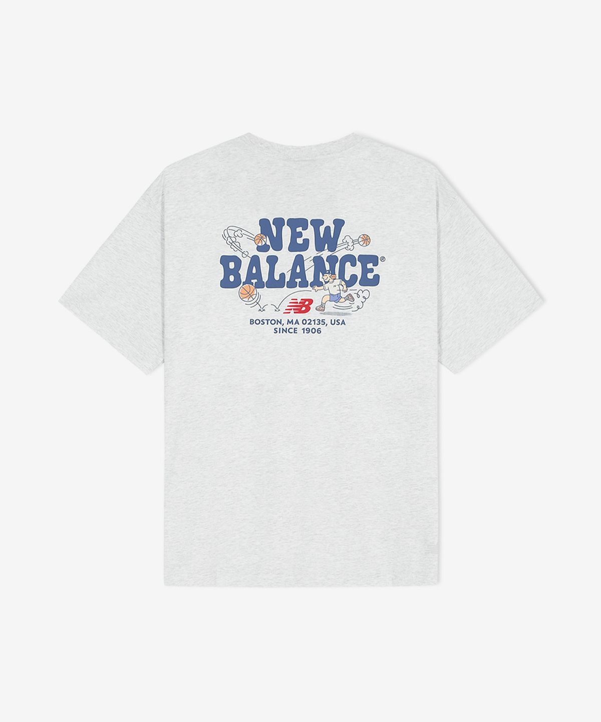뉴발란스(NEW BALANCE) NBNEGCO205 / UNI NB BOY 바스켓볼 레터링 반팔티 (L/GRAY)