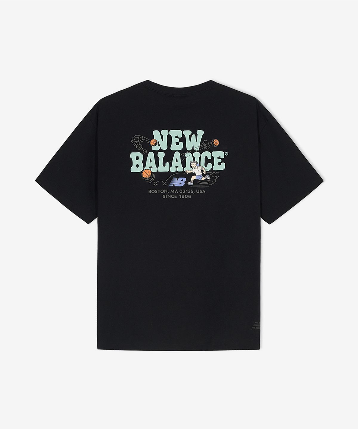 뉴발란스(NEW BALANCE) NBNEGCO205 / UNI NB BOY 바스켓볼 레터링 반팔티 (BLACK)