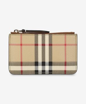 체크 지퍼 카드 홀더 - 아카이브 베이지 / 8094428