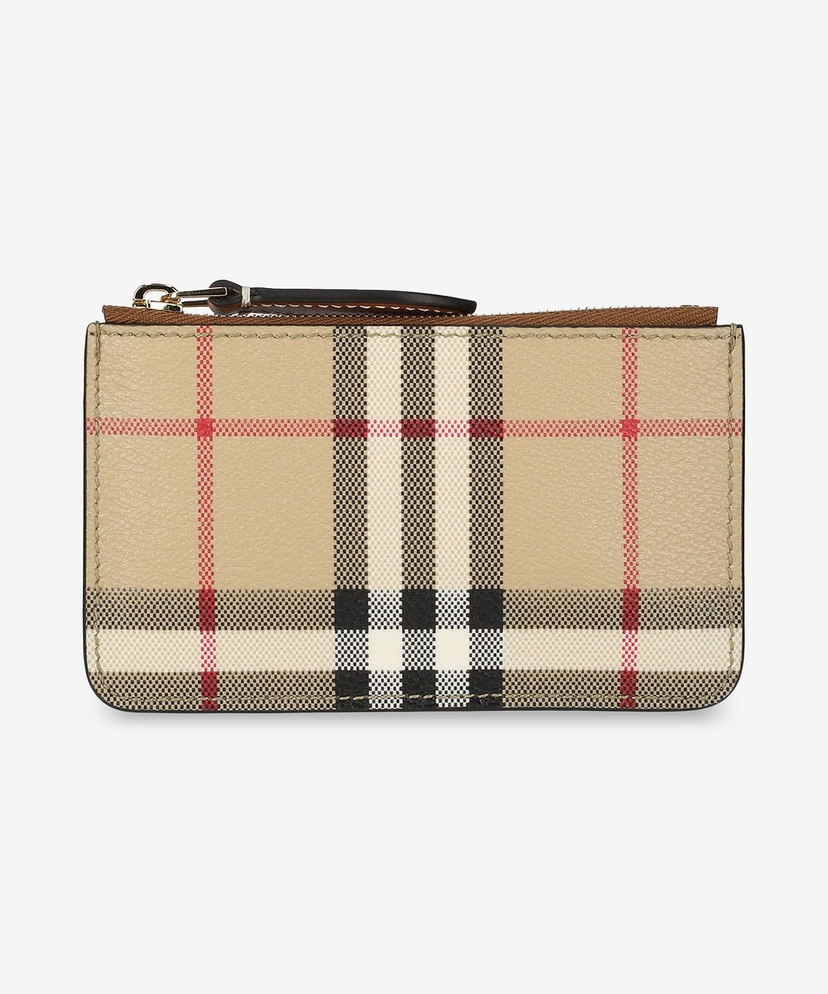 버버리(BURBERRY) 체크 지퍼 카드 홀더 - 아카이브 베이지 / 8094428