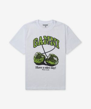 베이직 저지 체리 릴렉스핏 반소매 티셔츠 - 화이트 / T42913575151