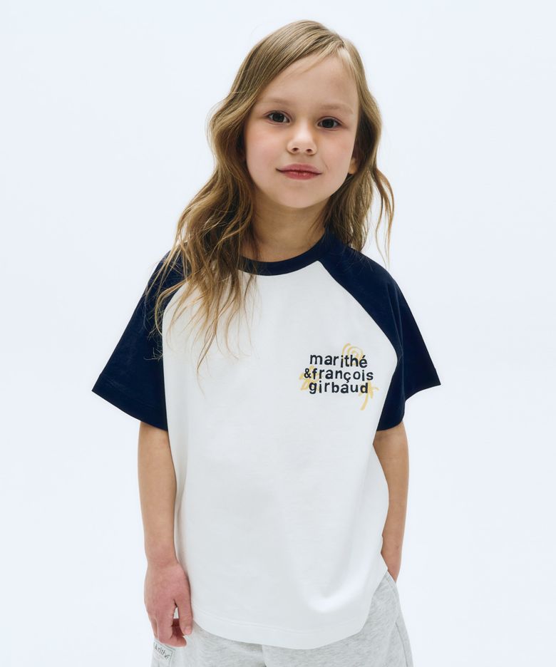 KIDS OVER FIT RAGLAN LOGO TEE navy