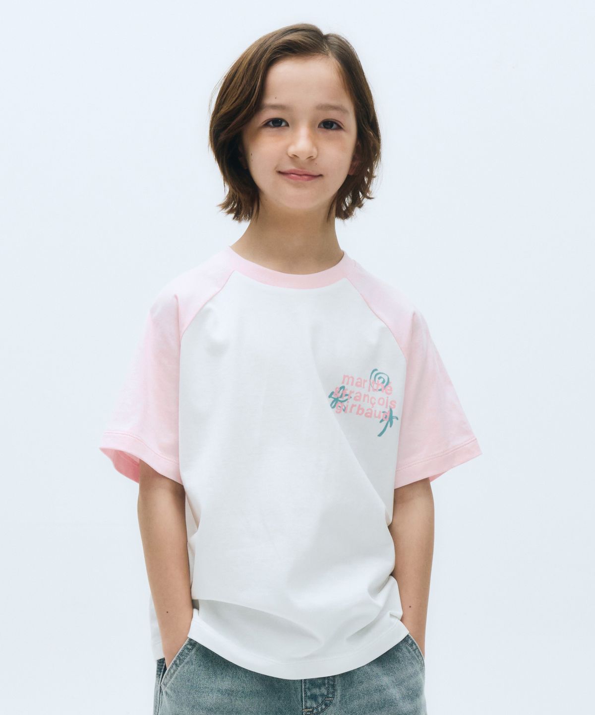 마리떼 키즈(MARITHÉ KIDS) KIDS OVER FIT RAGLAN LOGO TEE pink