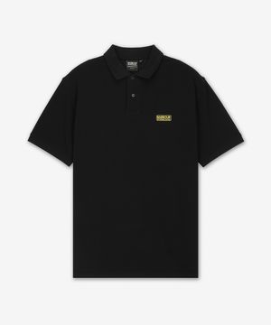 인터내셔널 에센셜 로고 반소매 폴로 셔츠 - 블랙:옐로우 / MML1318BK11