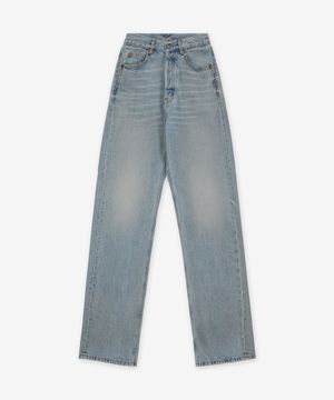 V 하이 웨이스트 와이드 데님 팬츠 - 미시간 블루 / 823600Y21KD4414