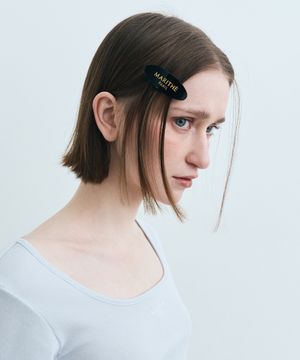 REGULAR LOGO OVAL HAIR PIN black