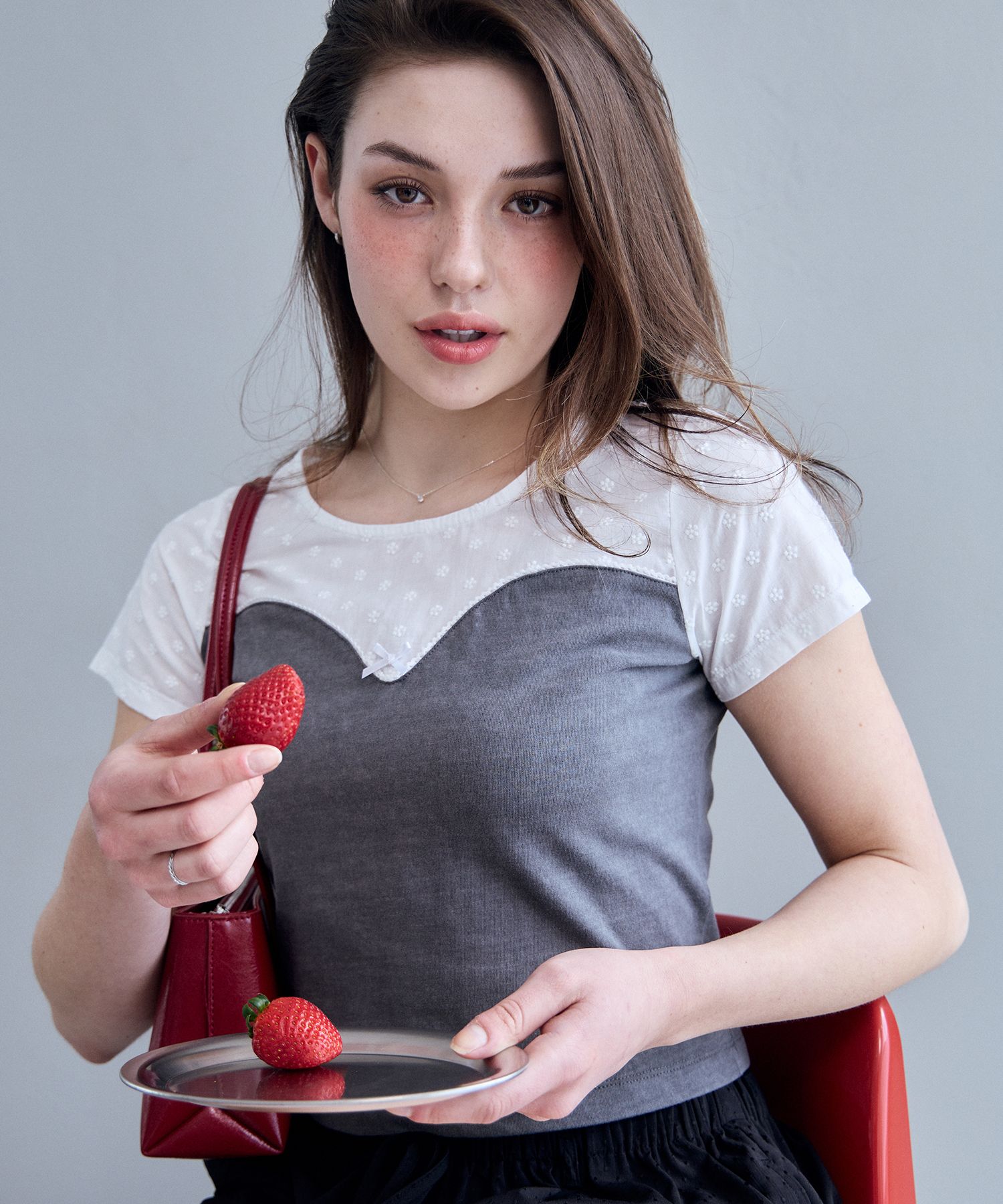 ★BITTER CELLS★ Jardin Ribbon TopCharcoal MUSINSA | BITTERCELLS Jardine Ribbon Top - Charcoal