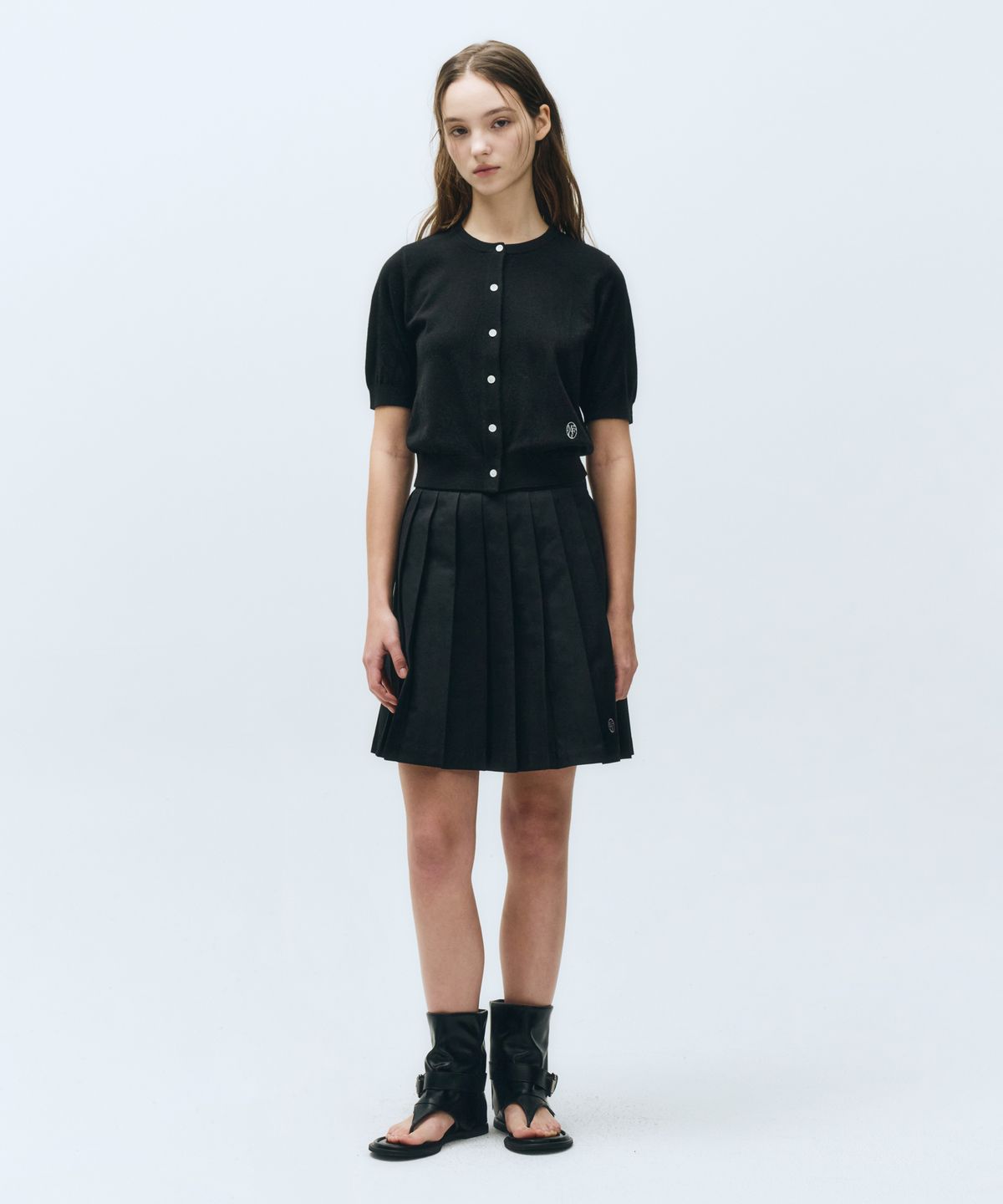 마리떼 프랑소와 저버(MARITHÉ + FRANҪOIS GIRBAUD) W SHORT PLEATS SKIRT black