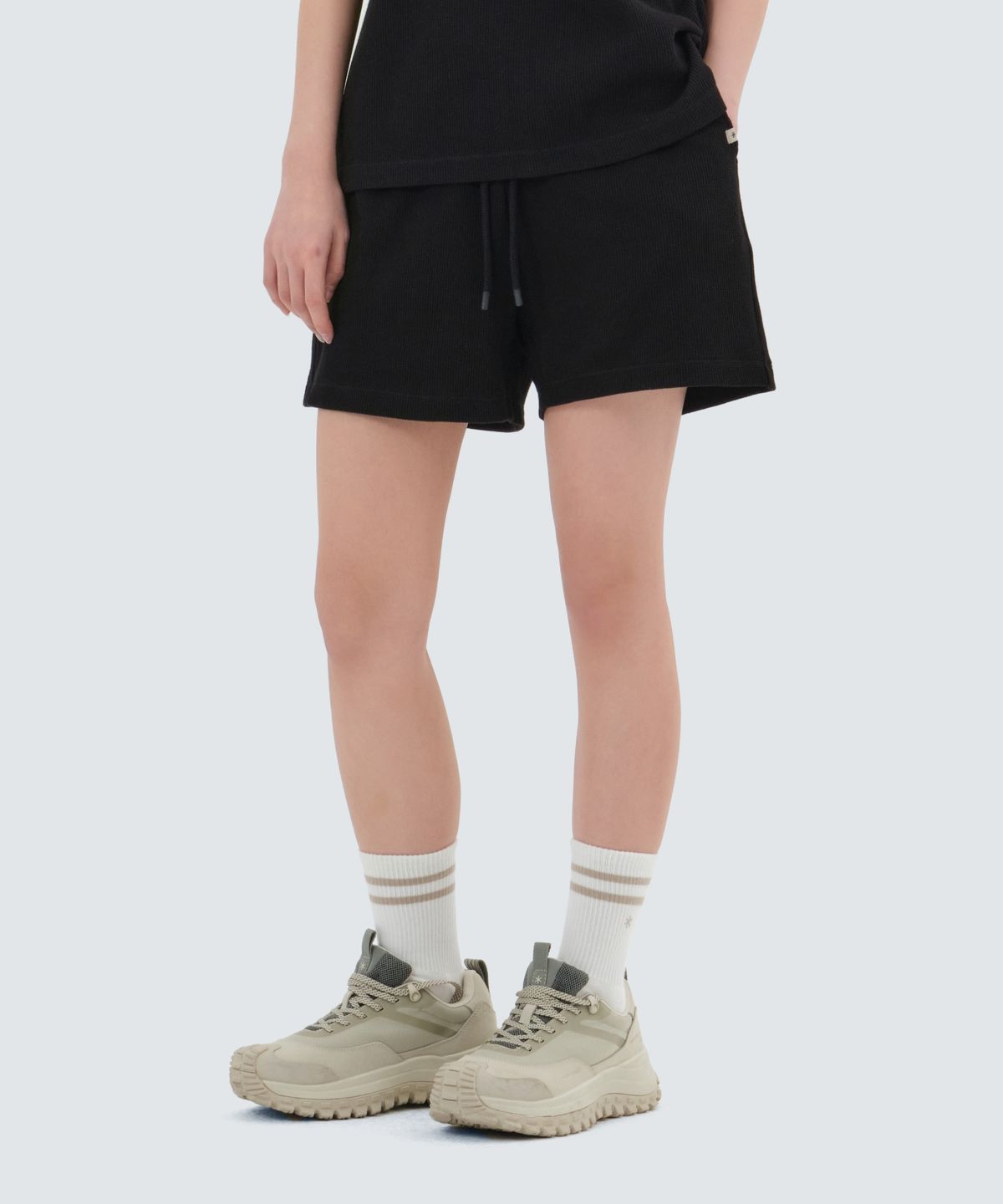 스노우피크 어패럴(SNOWPEAK APPAREL) 와플 여성 반바지 (S25MWFKH37) Black
