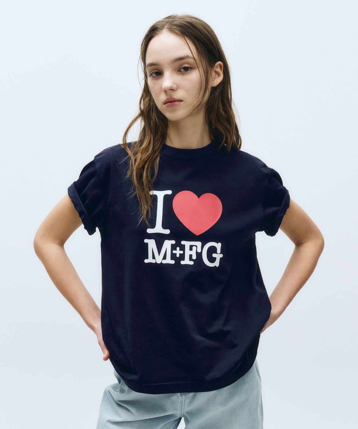 마리떼 프랑소와 저버(MARITHÉ + FRANҪOIS GIRBAUD) I LOVE MFG TEE navy
