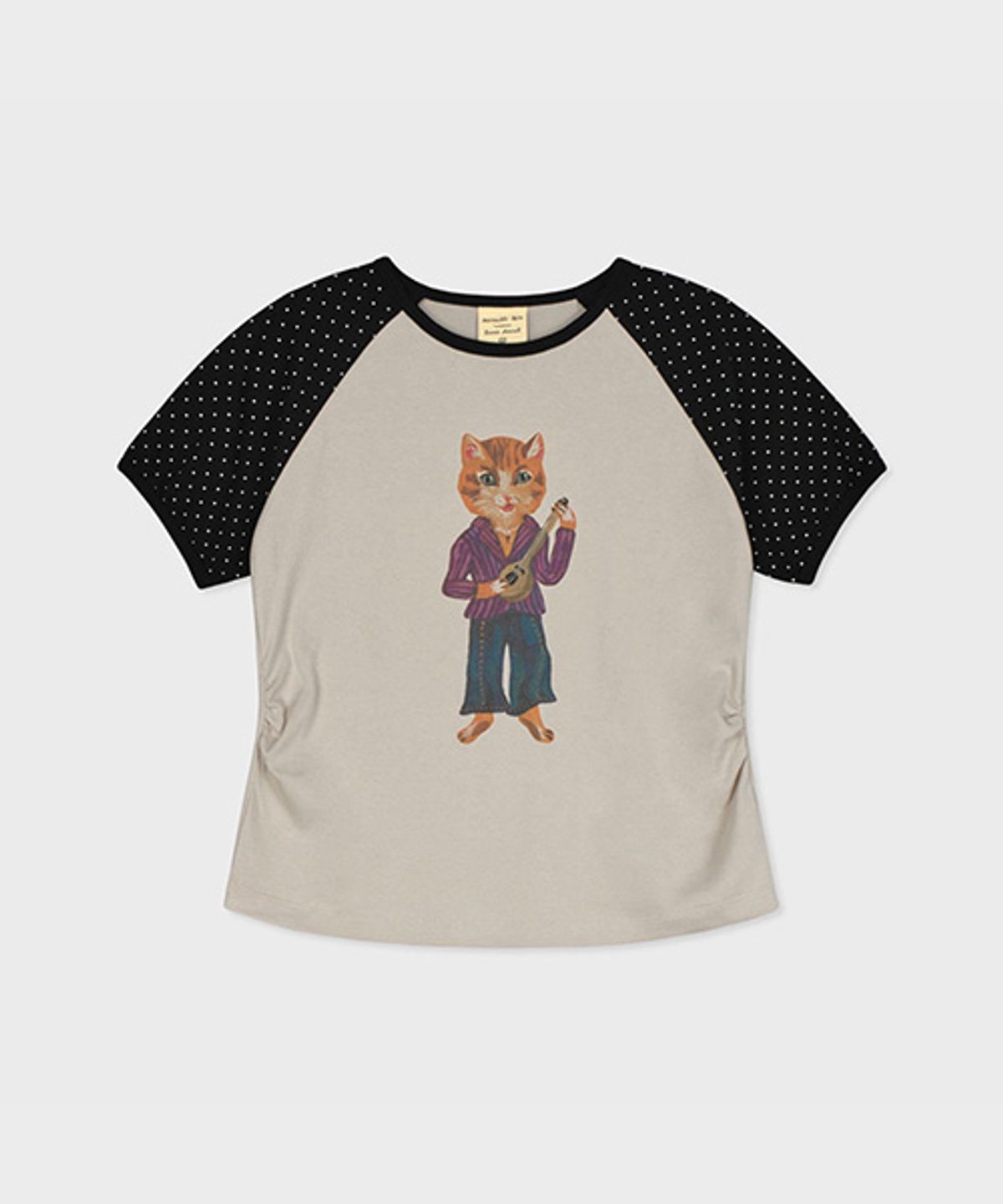 삭스어필(SOCKS APPEAL) NAT dot sleeve t shirt guitar cat