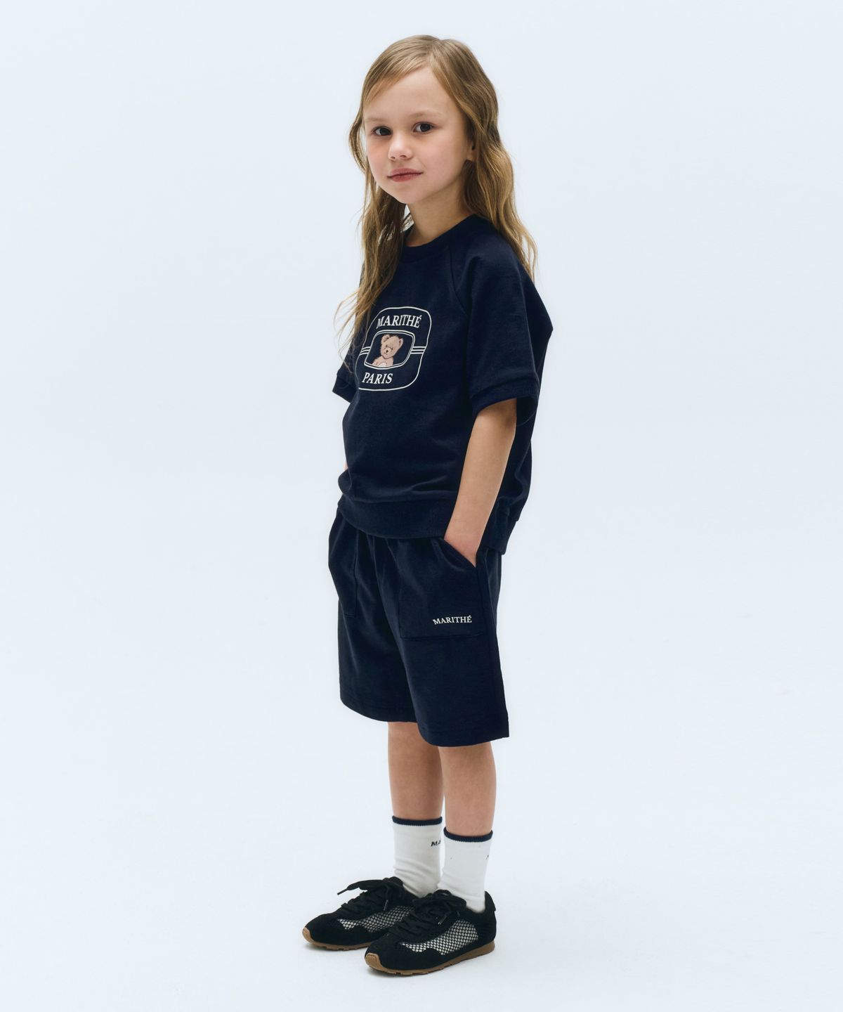 마리떼 키즈(MARITHÉ KIDS) KIDS HALF SWEAT SET-UP navy