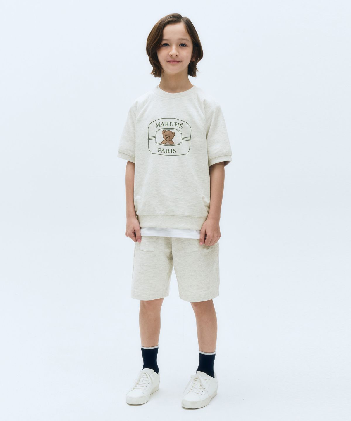 마리떼 키즈(MARITHÉ KIDS) KIDS HALF SWEAT SET-UP oatmeal