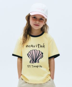 KIDS COLOR BLOCK SHELL GRAPHIC TEE yellow