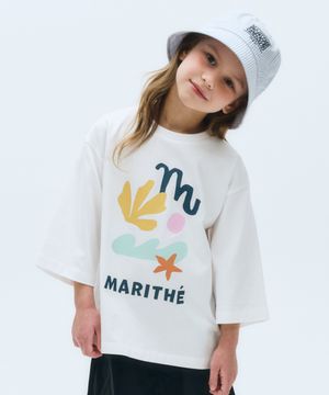 KIDS 3/4 SLEEVE OVERSIZED TEE white