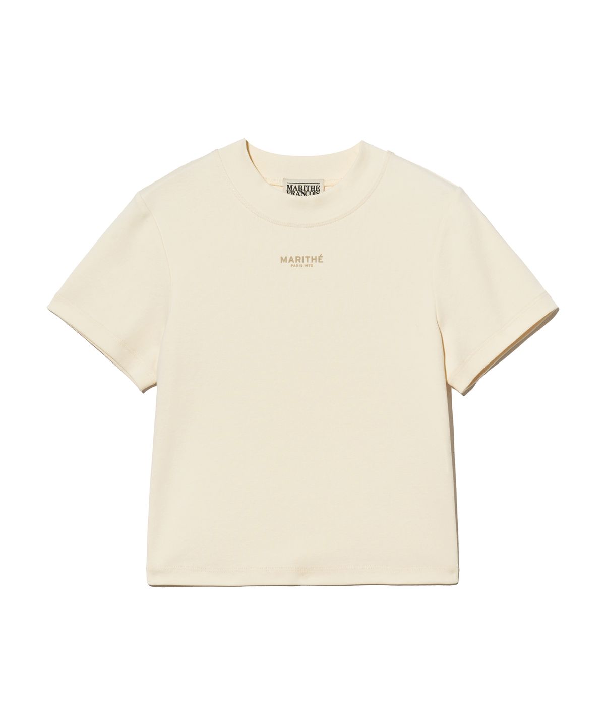마리떼 프랑소와 저버(MARITHÉ + FRANҪOIS GIRBAUD) W MOCK NECK CROP TEE ivory