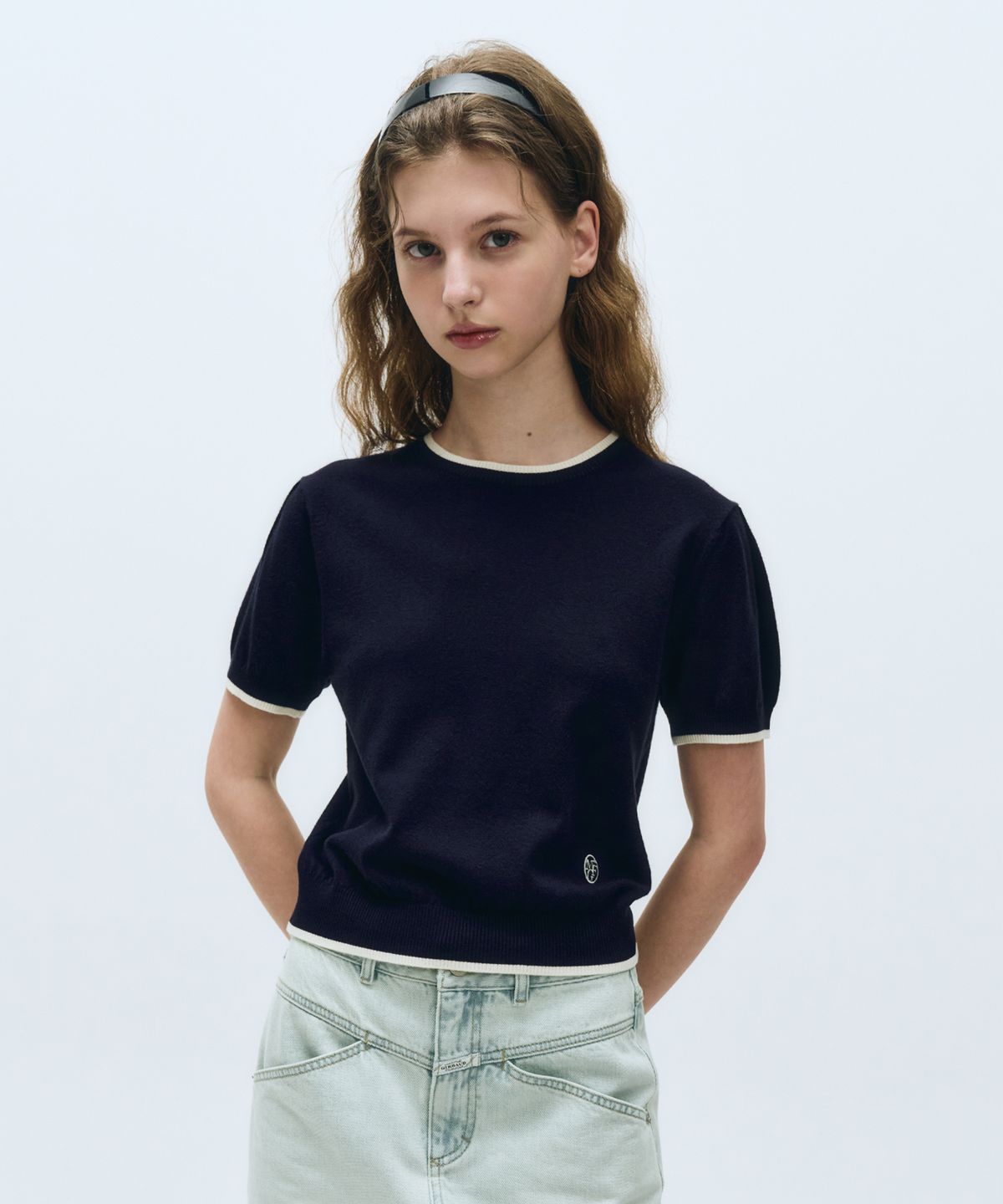 마리떼 프랑소와 저버(MARITHÉ + FRANҪOIS GIRBAUD) W RINGER HALF KNIT navy