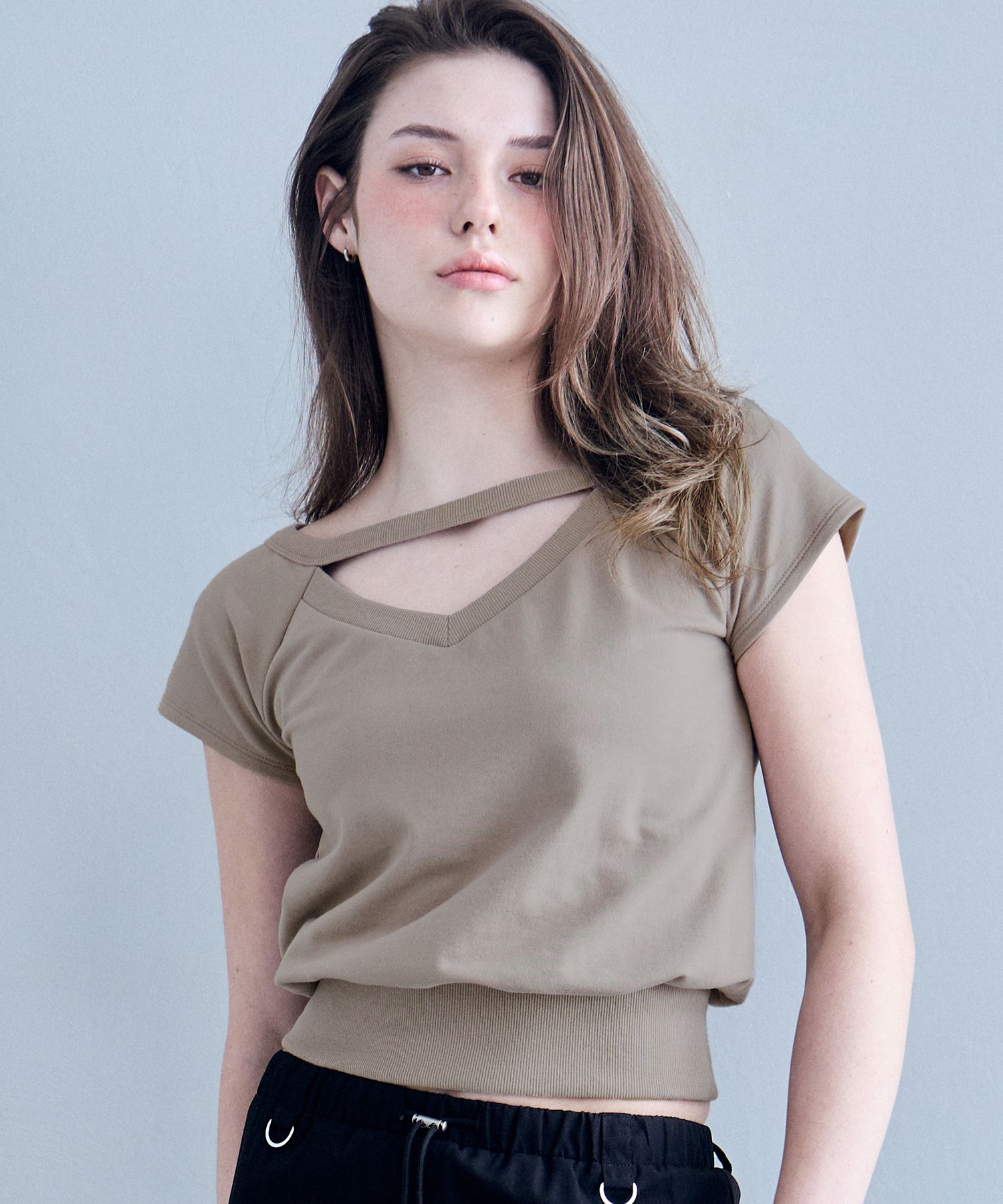 BITTER CELLS ダズル キャップ スリーブ Tシャツ MUSINSA公式 | BITTERCELLS Dazzle Cap Sleeve Tee-Mocha