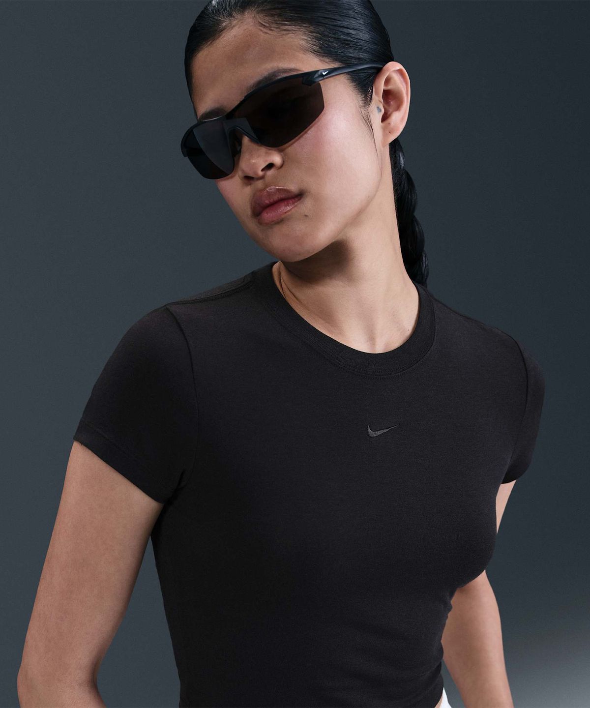 나이키(NIKE) 스포츠웨어 칠 니트 크롭 티셔츠 W - 블랙 / HF9539-010