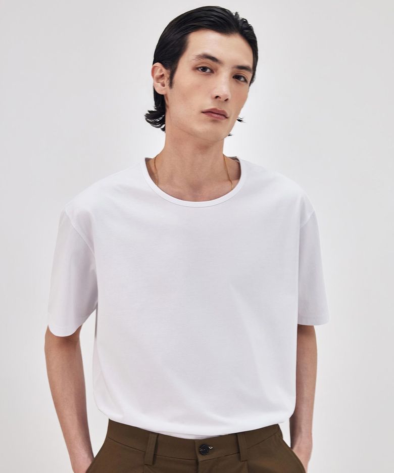 수피마 쿨맥스 스쿱넥 티셔츠 2color