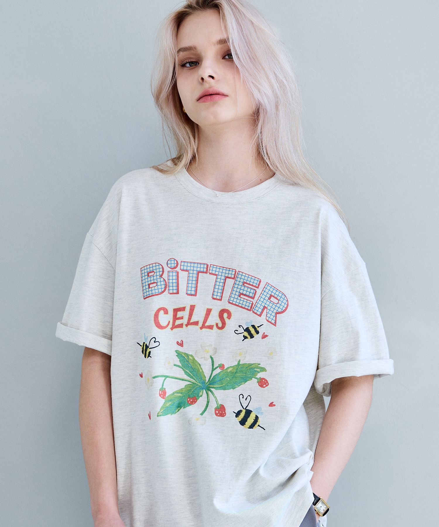 ★ BITTER CELLS★ Honeybees Tea Oatmeal B254TS10OM MUSINSA | BITTERCELLS Honeybee Tea Oatmeal