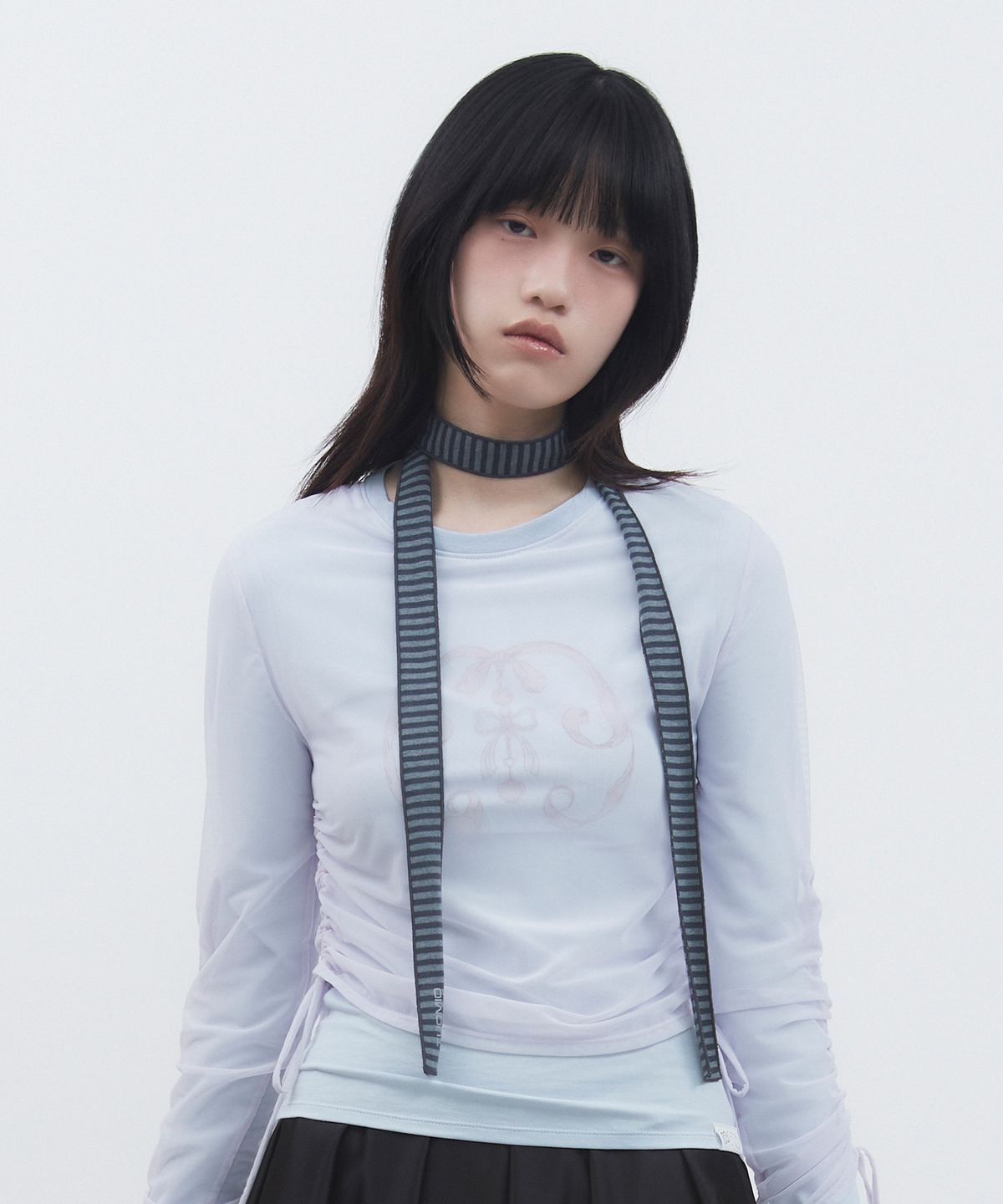 뚜오미오(TUOMIO) MESH LAYERED LONG SLEEVES [BABY BLUE]