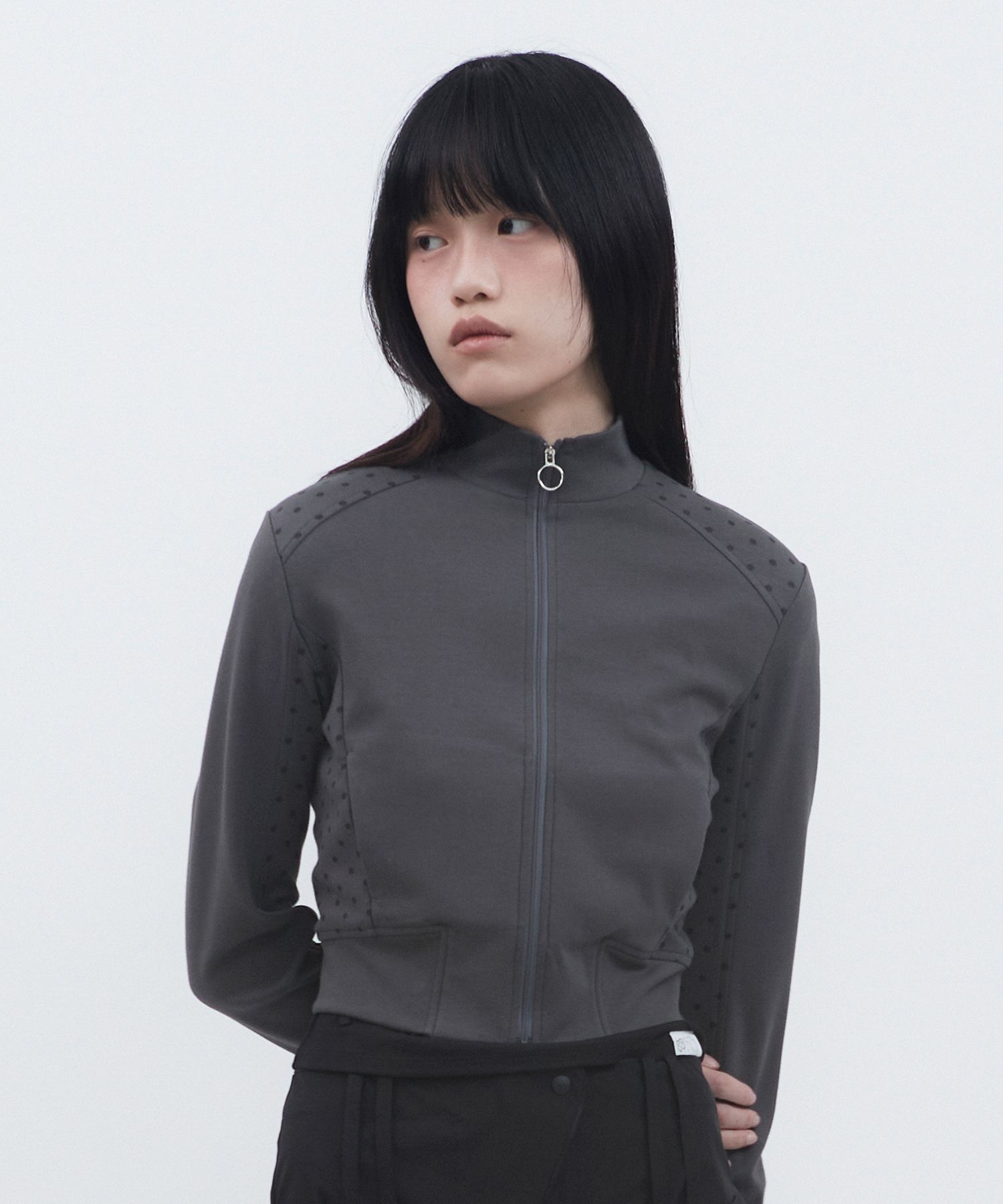 【TUOMIO】DOT LAYERD TRACK JACKET ★韓国人気★追跡付 MUSINSA | TUOMIO DOT LAYERD TRACK JACKET [CHARCOAL]