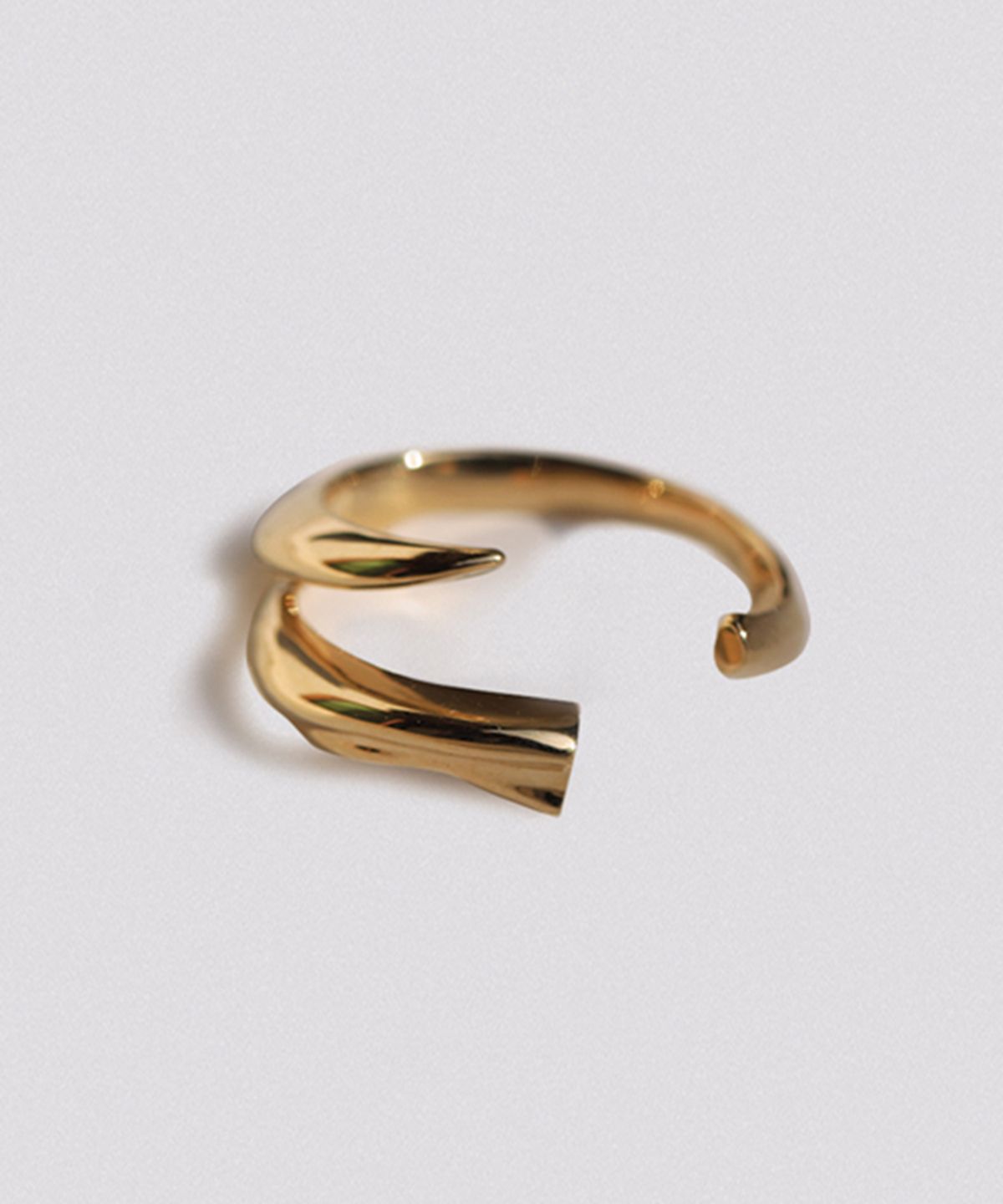 휴스타드(HUSTAD) 245 Flower Leaf Gold Open Ring_ 925 실버 / 14k 골드 플라워 오픈 링