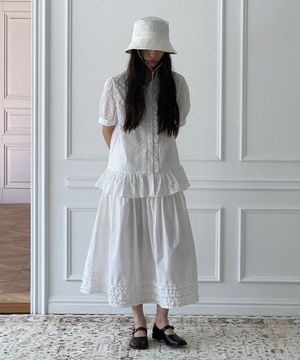 비키 프릴 롱 스커트_화이트