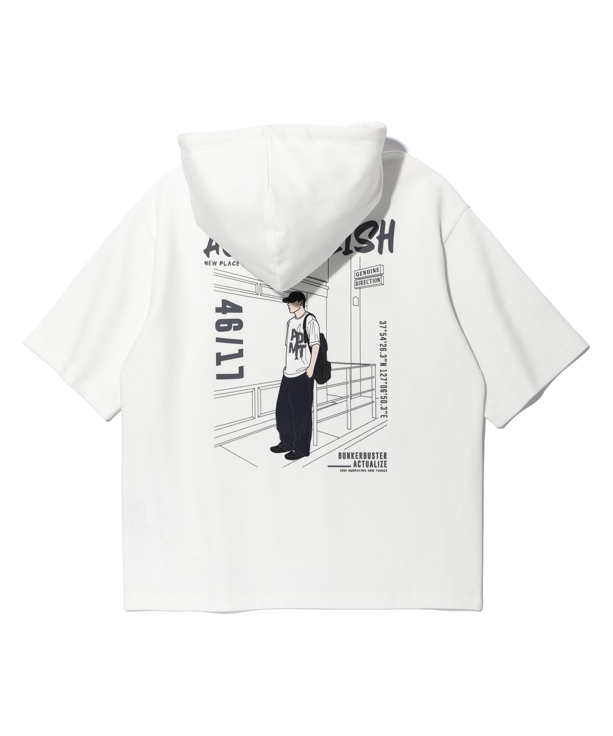 벙커버스터(BUNKERBUSTER) 스트릿 보이 반팔 후디 MP2TU248_OFF WHITE