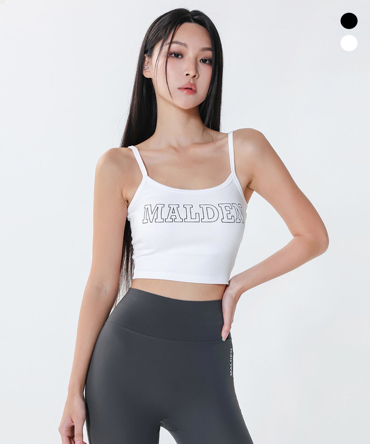 몰든(MALDEN) 텍스트 스트랩 크롭탑