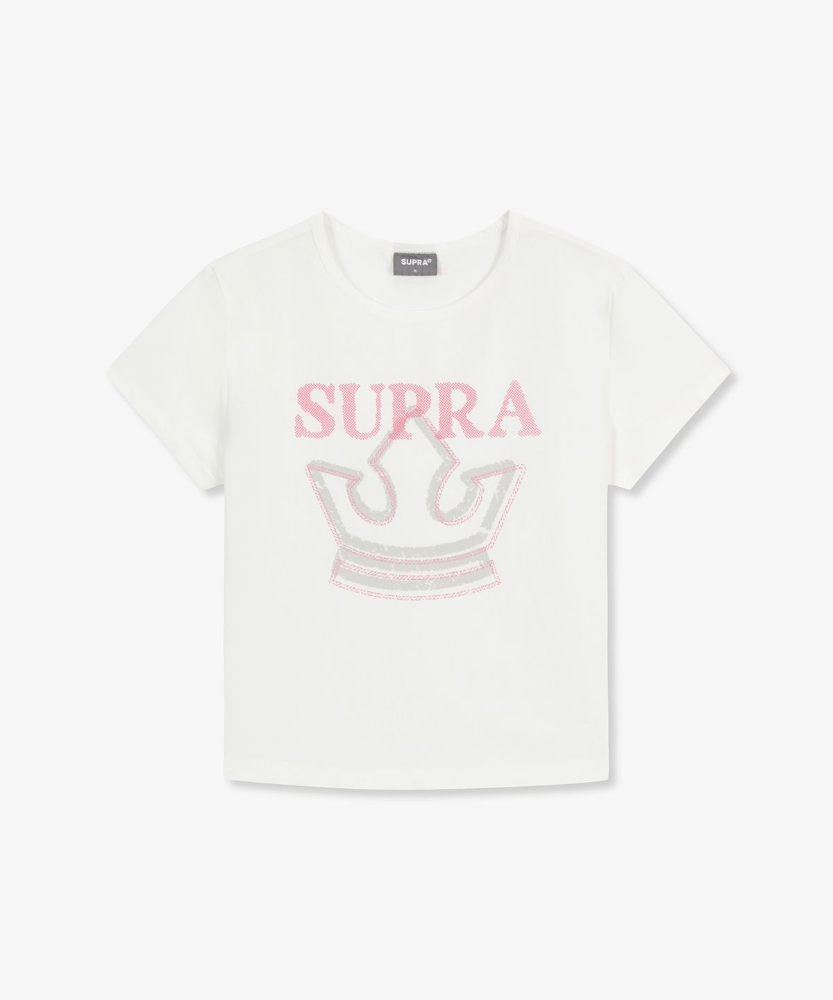 수프라(SUPRA) 여성 크라운 로고 포인트 크롭 티셔츠(WHITE)