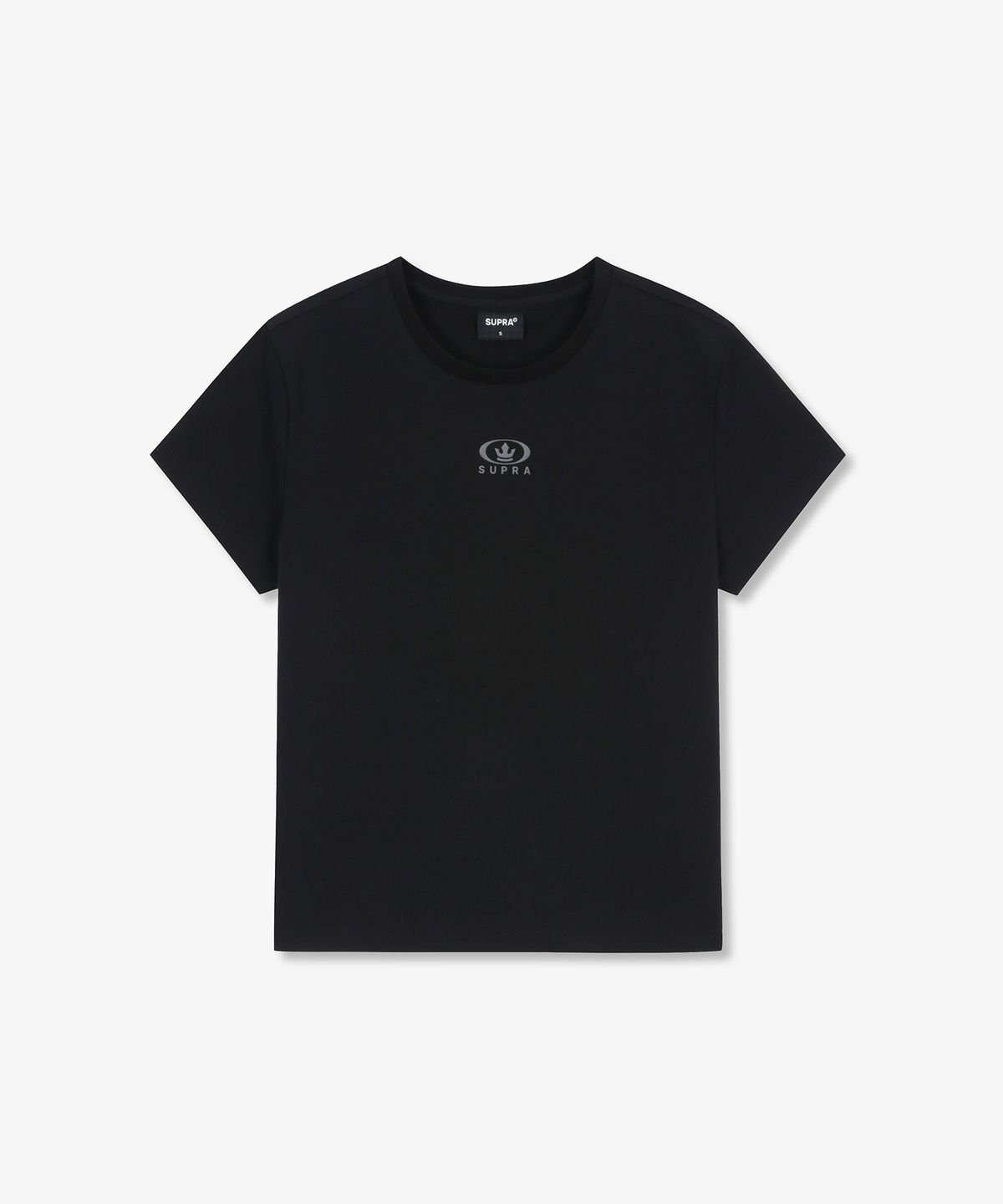 수프라(SUPRA) 여성 로고 크롭 티셔츠(BLACK)