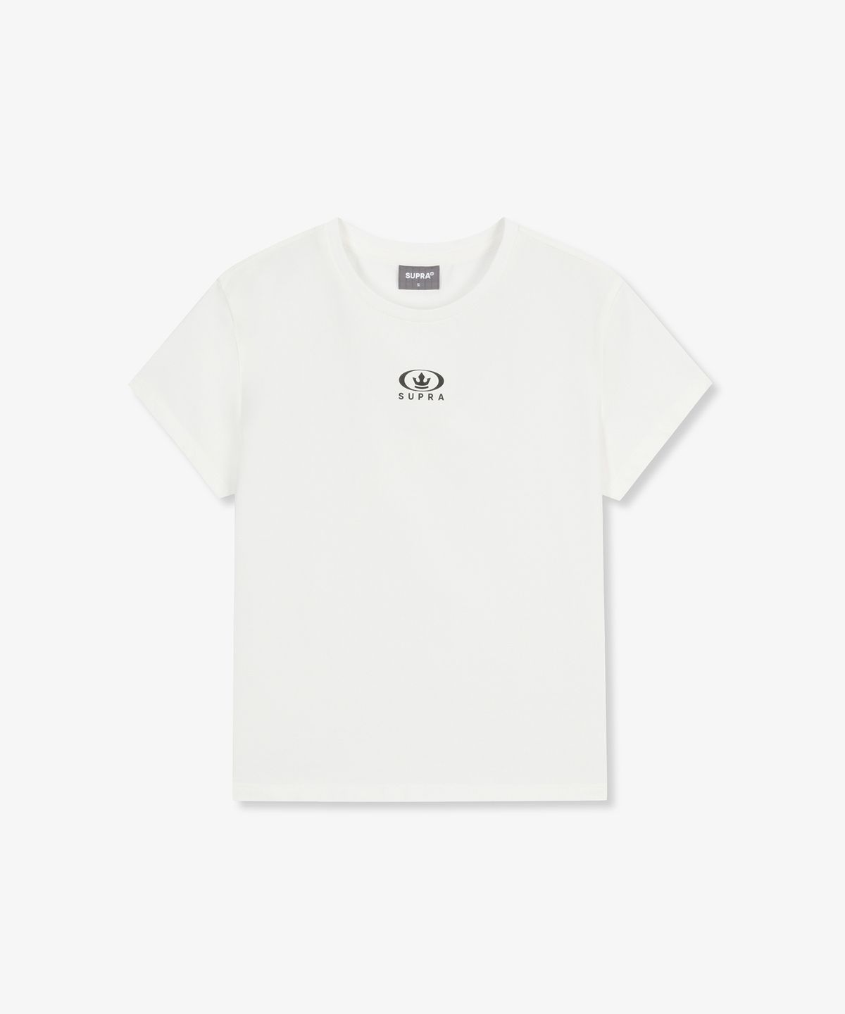 수프라(SUPRA) 여성 로고 크롭 티셔츠(WHITE)