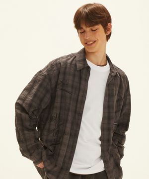 시어서커 체크 셔츠 CHARCOAL (LP2YU347-075)