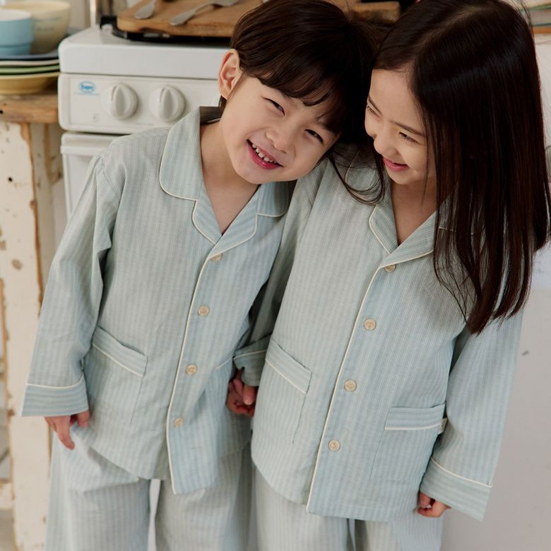 베인 40수 순면 공용 아동잠옷 긴팔상하세트