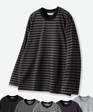 오버핏 1:1 스트라이프 긴팔티 ( 5Color )