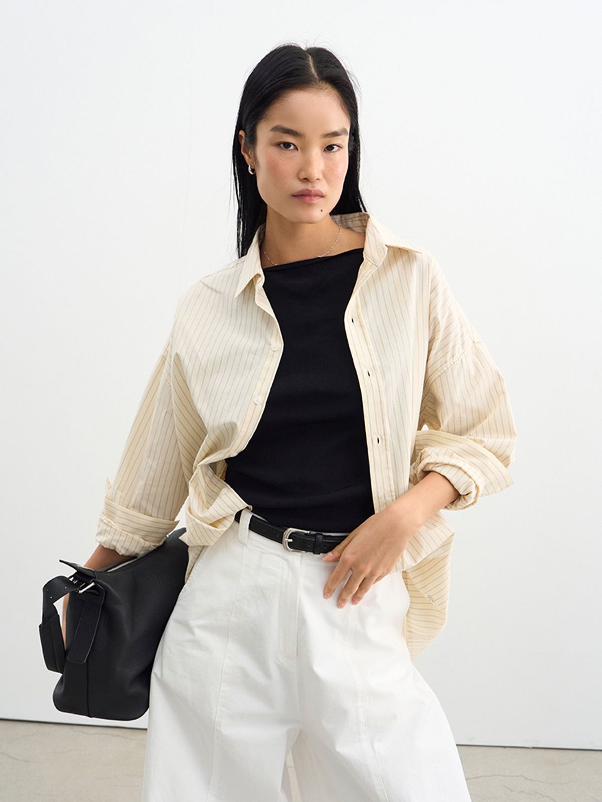 위메농(OUI MAIS NON) Stripe standard shirts