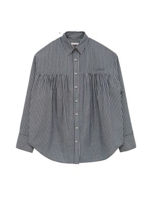 스쿨 오버 셔링 셔츠 (블루멀티)